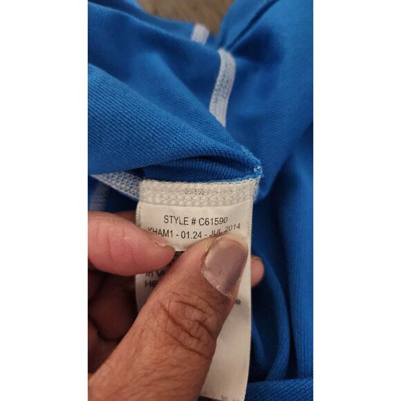 Marmot Shirt Men's Large Blue Two Tone Tech Lightweight ¼ Zip Pullover Baselayer - Picture 15 of 15